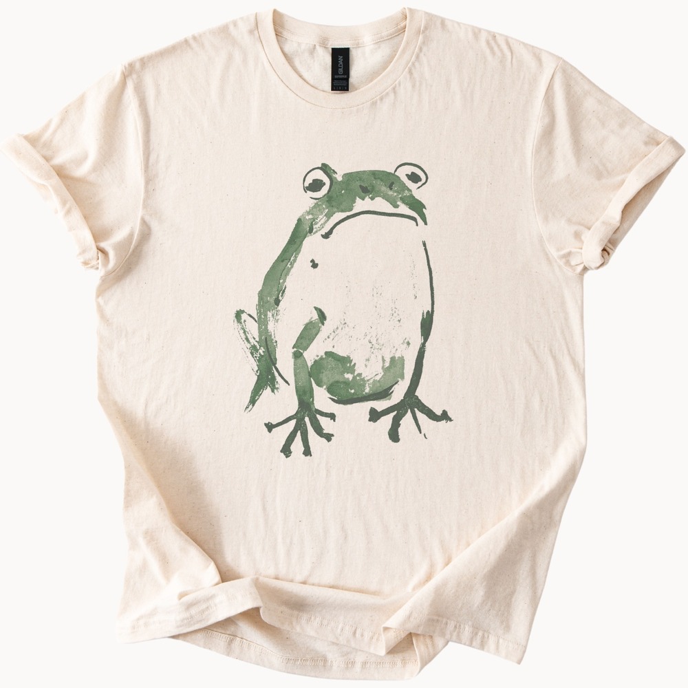 Boho Frog Shirt Nature Inspired Watercolor Tee